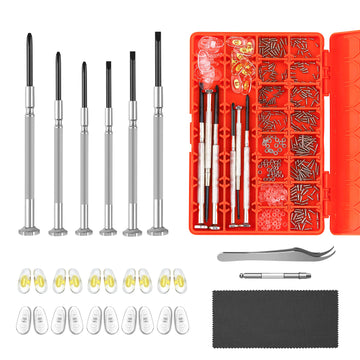 Magnetic Eye Glass Repairing Kit, Sunglasses Eyeglass Repair Kit With Eyeglass Screws,Include 10 Pairs Of Screw-In Nose Pads, Sc