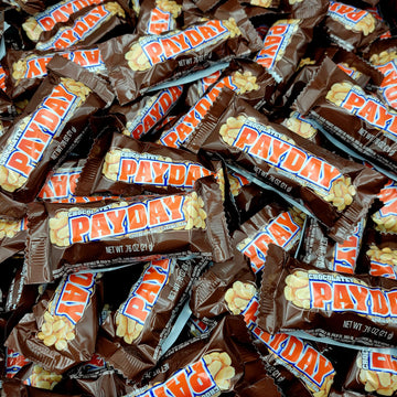 Payday Chocolaty Peanut & Caramel Candy Bars - 50 Snack Size Individually Wrapped - 3 Lb. Bulk Pack