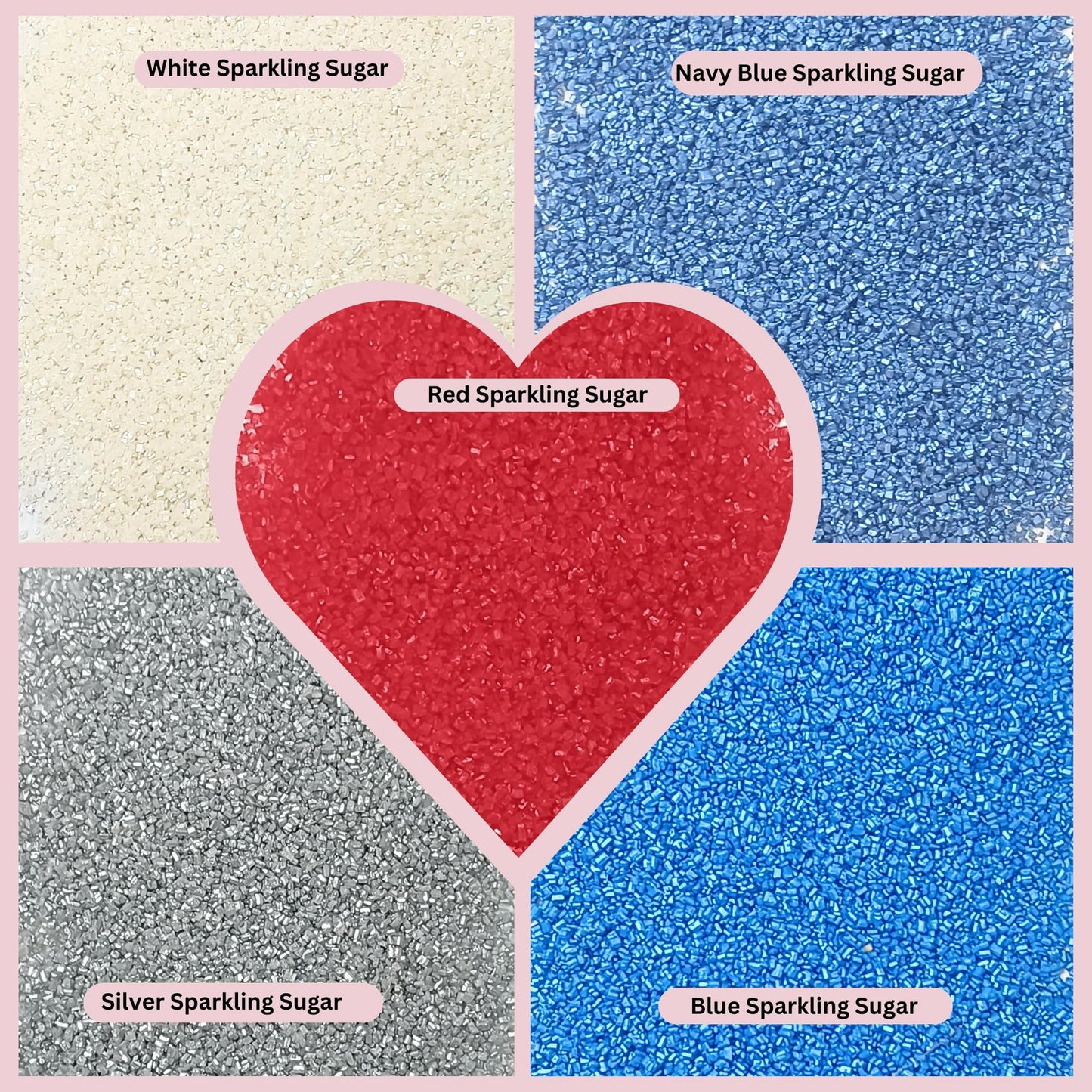 Confect Edible Cake Sprinkles Patriotic Mix Red, White, Blue & Silver 5 Oz Vegan Gluten-Free