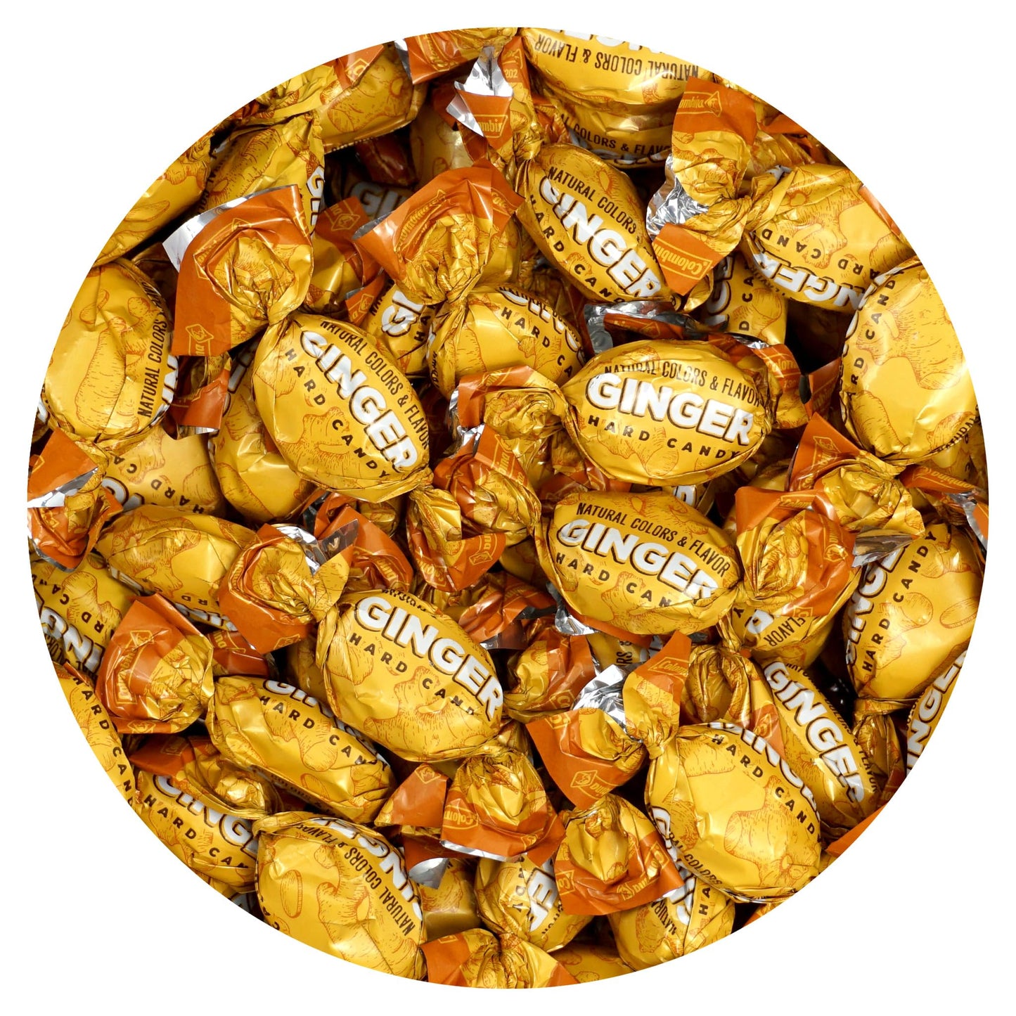 Ginger Candy, 2 Pound Bulk Candy (Approx. 180 pcs.), Hard Ginger Candy For Nausea Relief And Digestion, Individually Wrapped Can