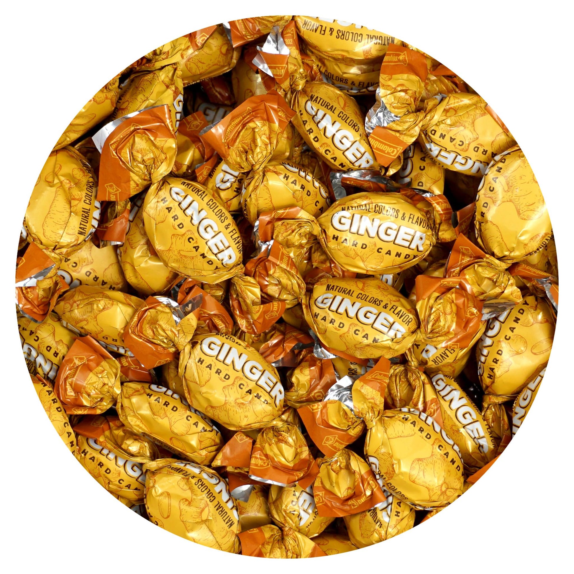 Ginger Candy, 2 Pound Bulk Candy (Approx. 180 pcs.), Hard Ginger Candy For Nausea Relief And Digestion, Individually Wrapped Can