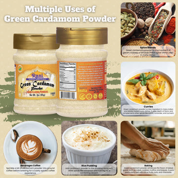 Rani Green Cardamom Pods Powder, All Natural, Vegan, Gluten Friendly, 3oz PET Jar, Non-GMO, Kosher, Product of India