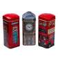 British Heritage 3x Tea Tins with 42 English Teabags (Big Ben, Red London Bus, Telephone Box)
