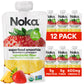 Noka Superfood Fruit Smoothie Pouches, Strawberry Pineapple, Healthy Snacks With Flax Seed, Prebiotic Fiber And Plant Protein, V