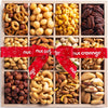 Nut Cravings Gourmet Collection - Rosh Hashana & Shana Tova Mixed Nuts Gift Basket In Reusable Wooden Tray + Heart Ribbon (12 As