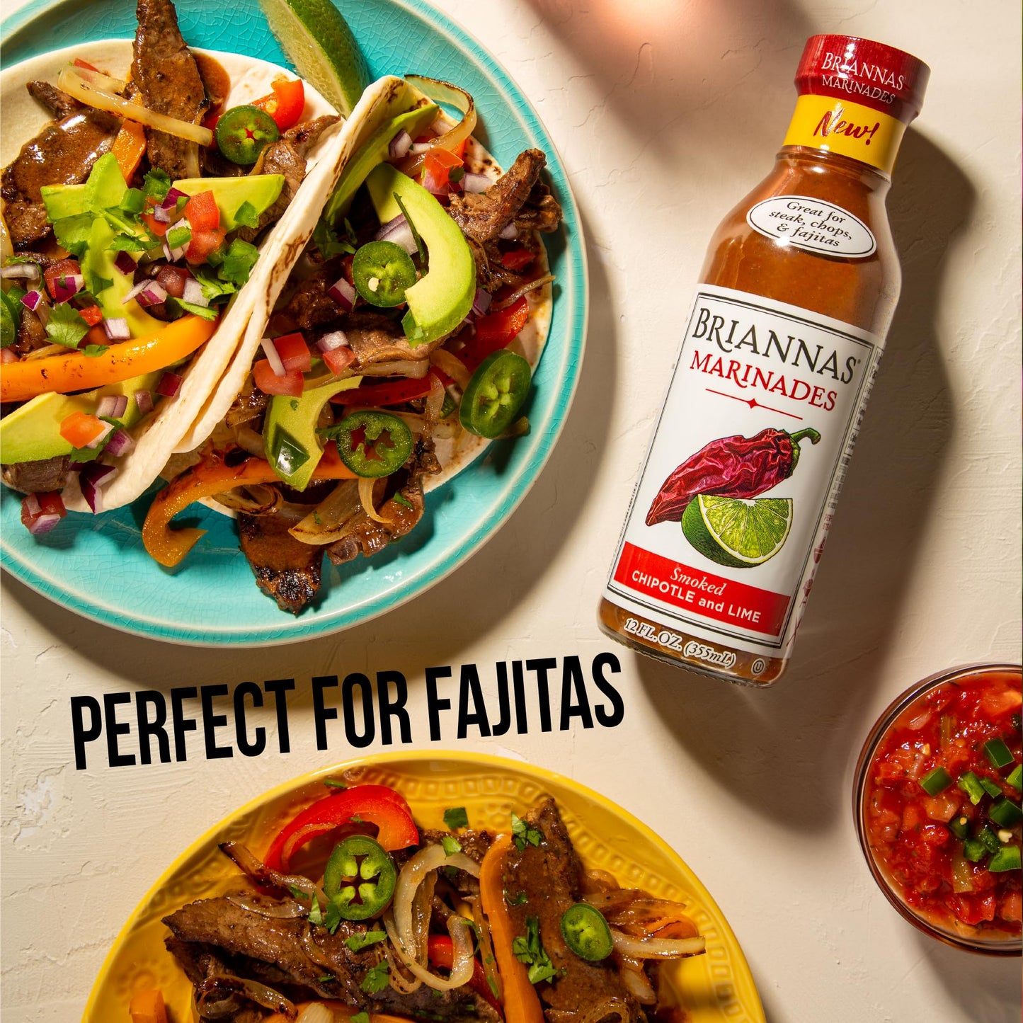 BRIANNAS Smoked Chipotle Lime Marinade - Gluten Free, Vegan - 12 oz Bottles, 6 Pack