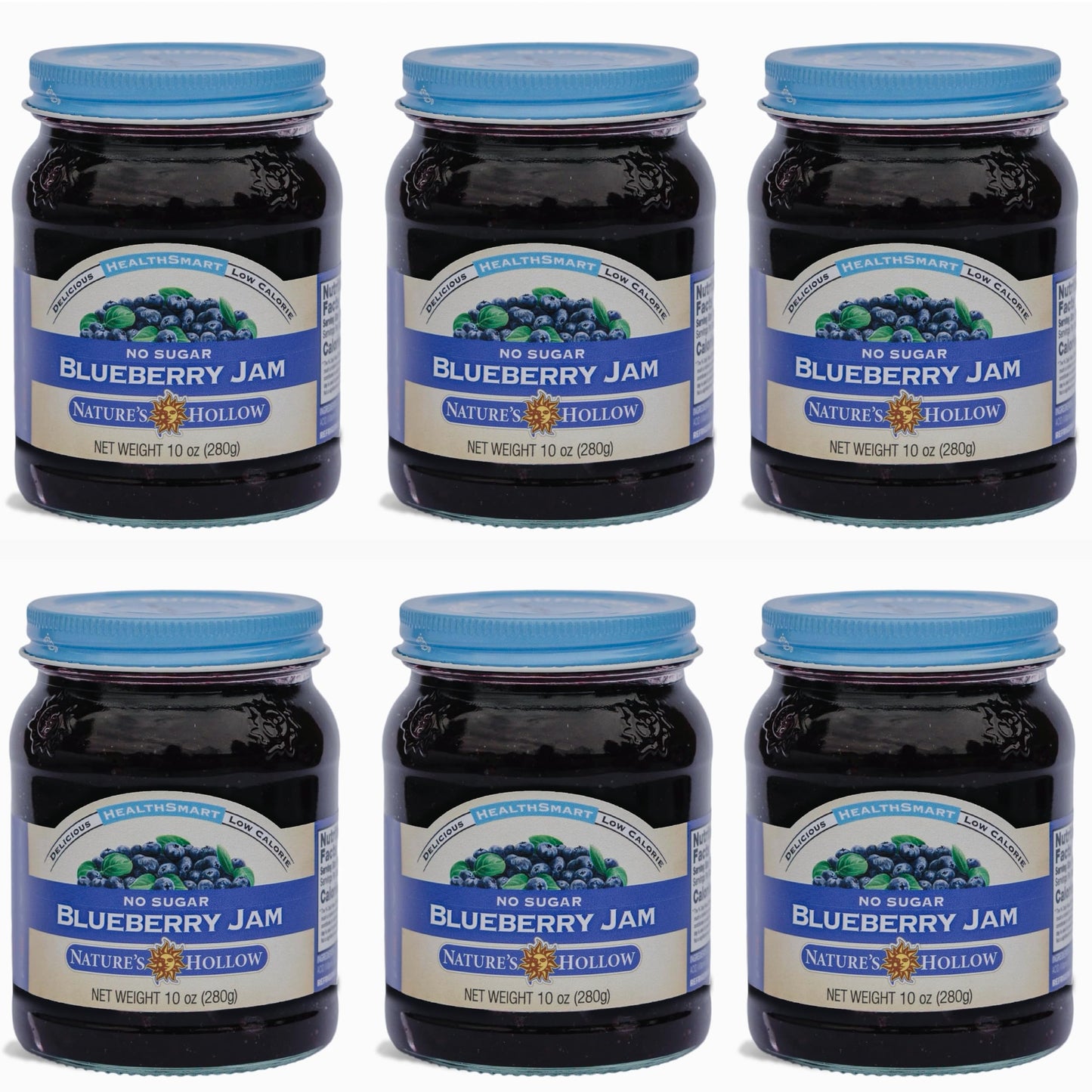 Nature's Hollow Blueberry Jam: Sugar Free Jam and Preserves, Low Cal, Non GMO, Keto Jam, Vegan, Gluten Free, and Diabetic Friend