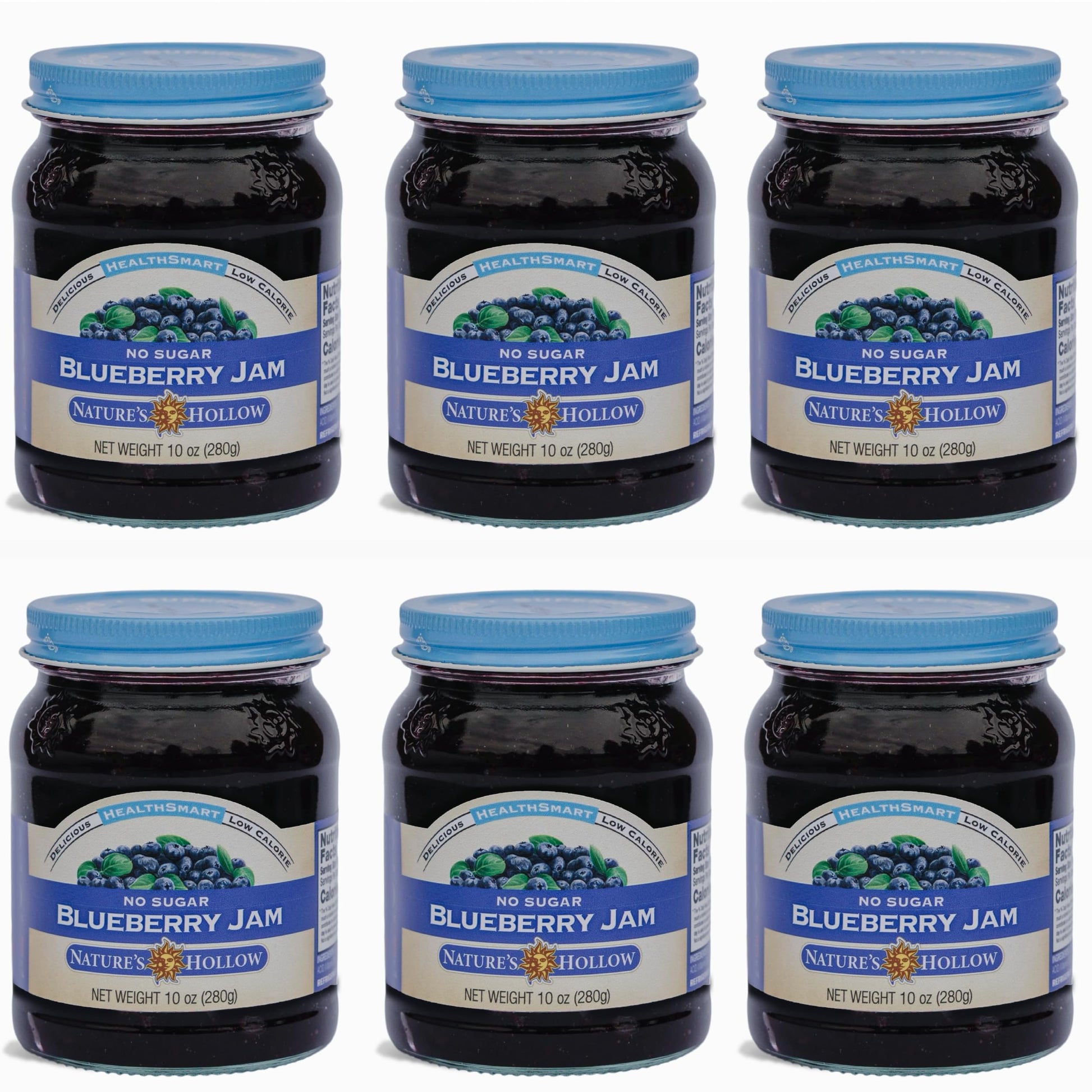 Nature's Hollow Blueberry Jam: Sugar Free Jam and Preserves, Low Cal, Non GMO, Keto Jam, Vegan, Gluten Free, and Diabetic Friend