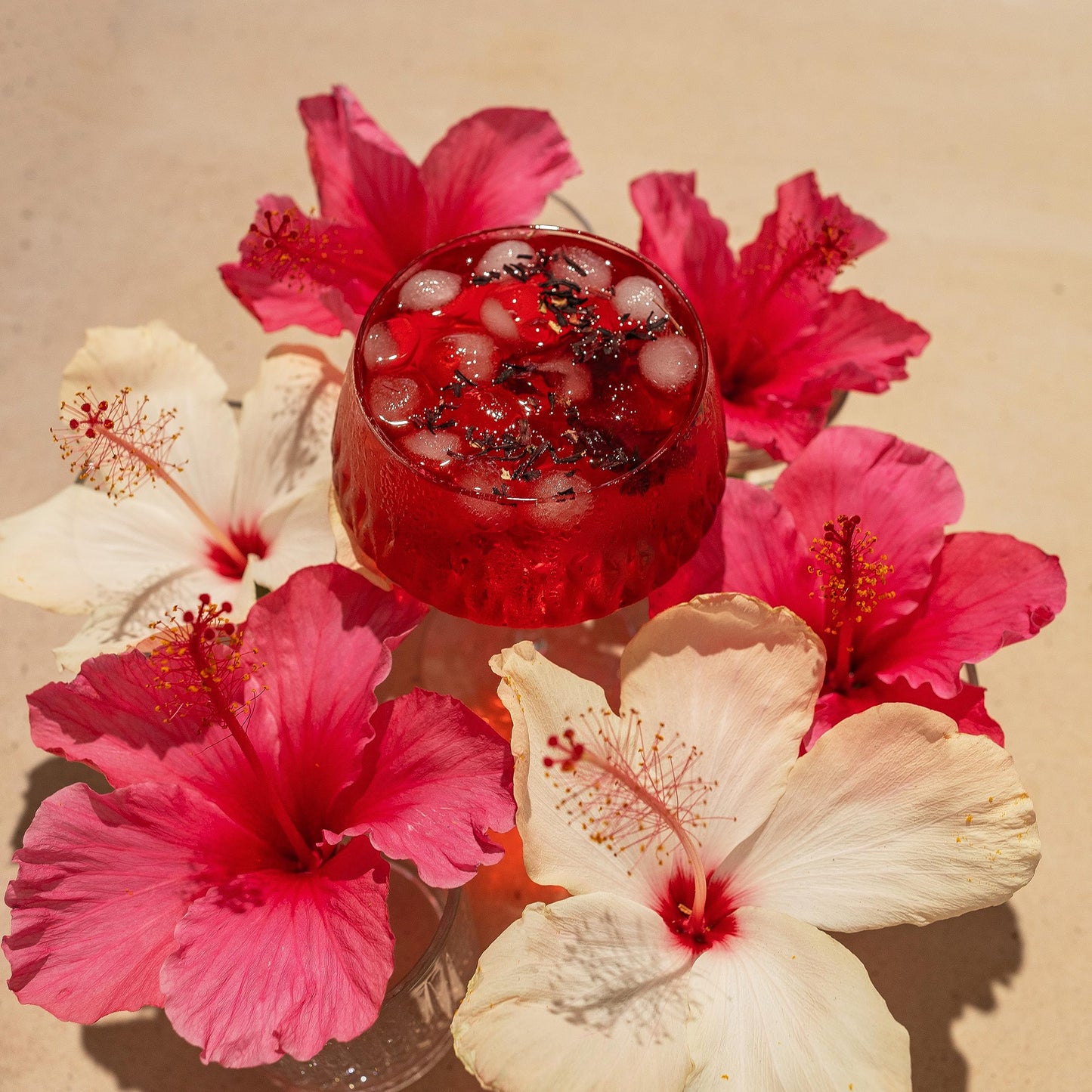 20 Leaves Hibiscus Flower Loose Leaf Tea - Organic Herbal Tisane - Caffeine Free - 16oz Resealable Bag