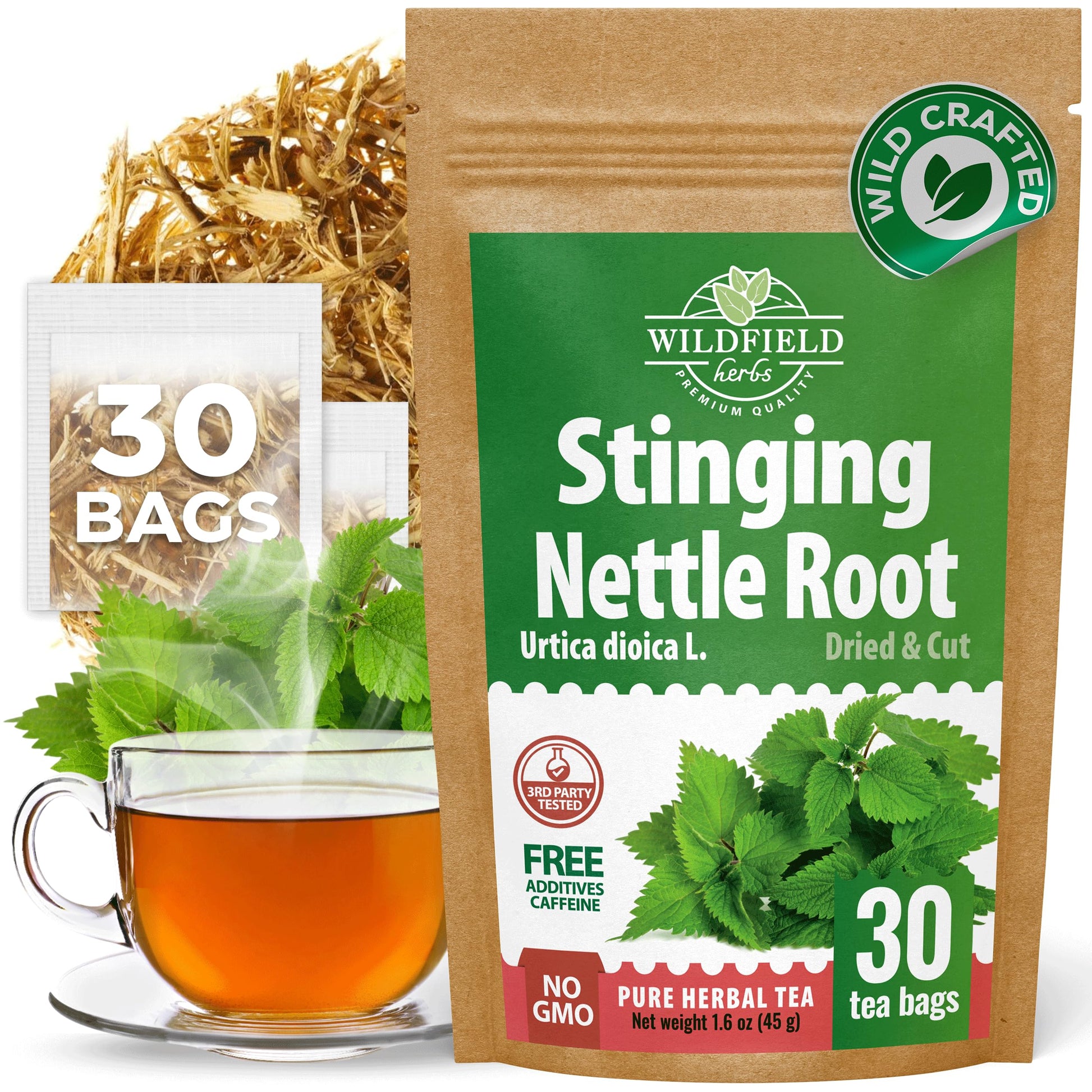30 Bags Nettle Root Dried Stinflavor Blendg Nettle Root Herbal Tea - 30 Count 2G Bags Herb Tea Ra?Z De Ortiga