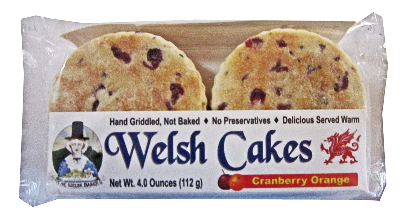 The Welsh Baker Welsh Cakes Variety Box - Currant & Cranberry Orange - 8 Total Cakes - 4 Ounce (Pack of 2)