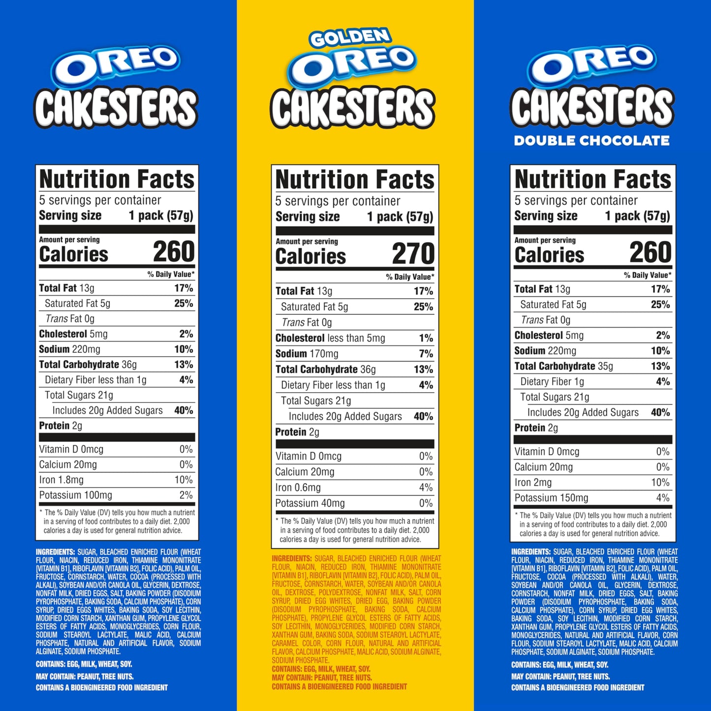 OREO Cakesters Soft Snack Cakes Variety Pack  Christmas Stocking Stuffers  3-5 Count Packs (15 Total Snack Packs  5 Per Flavor)