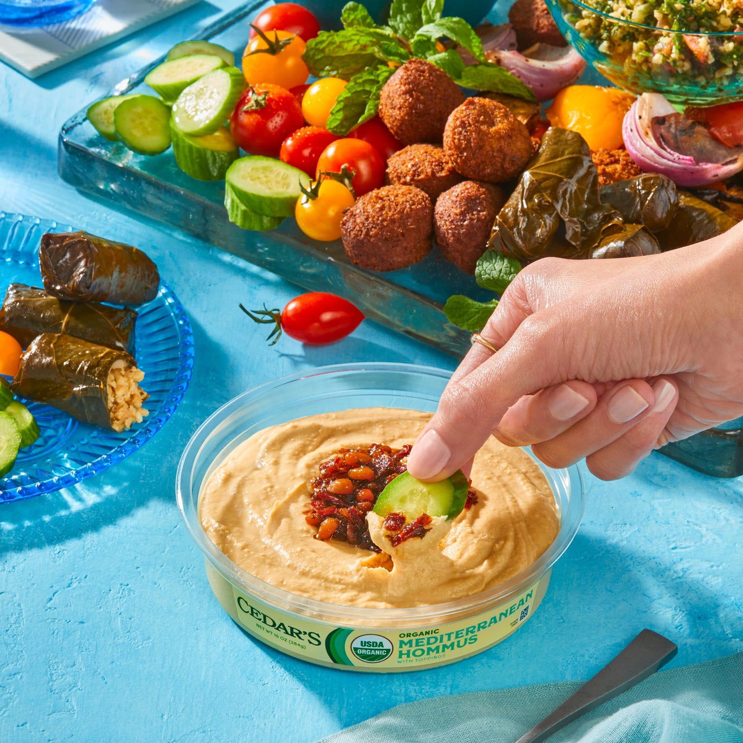Cedars Topped Organic Mediterranean Hummus