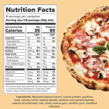 Keto Pizza Crust Zero Carb Mix - Keto And Gluten Free Pizza Baking Mix, Vegan - 0G Net Carbs Per Slice - No Erythritol, Easy To