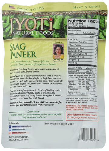 Jyoti Saag Paneer, 10 Ounce (Pack of 6)