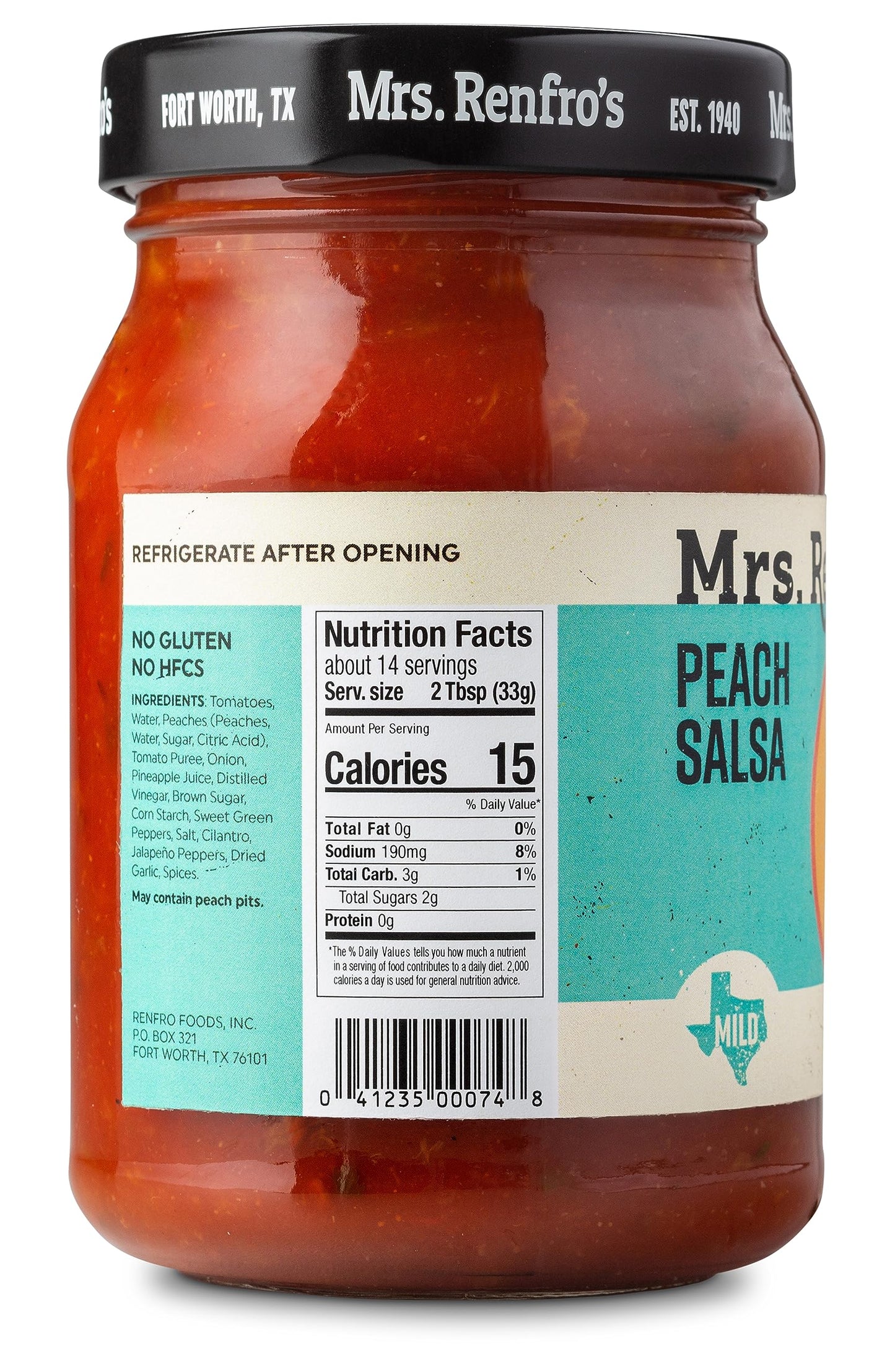 Mrs. Renfros Peach Salsa - Gluten Free (16-Oz. Jars, 4-Pack)