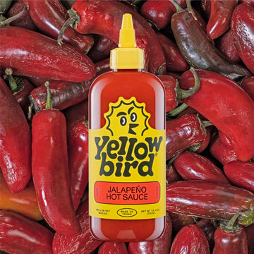 Yellowbird Classic Jalapeño Hot Sauce - Mellow Hot, 19.6 oz Tabletop Size, Made in Texas, Model 0856262005037