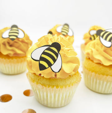 Sugar Robot - Edible Bees For Cake Decorations - Small Size - Edible Bumblebee Cake Decorations - Enhanced Crafted - Made In The Usa Cake -Set Of 24 (Bumble Bees)
