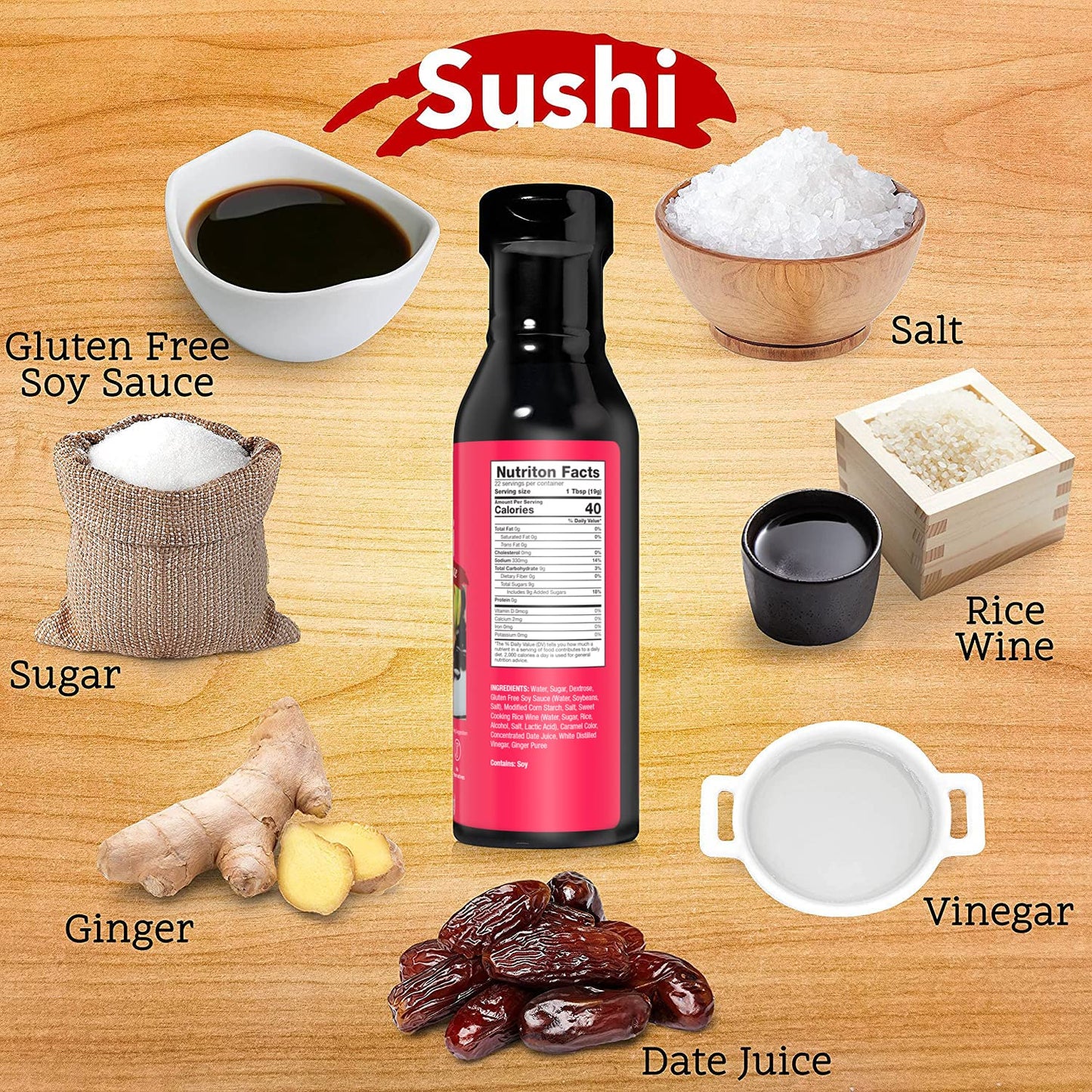 Otafuku Sushi Eel Sauce For Sushi Rolls, Japanese Unagi Sauce Gluten Free, 15 Oz (6 Pack)