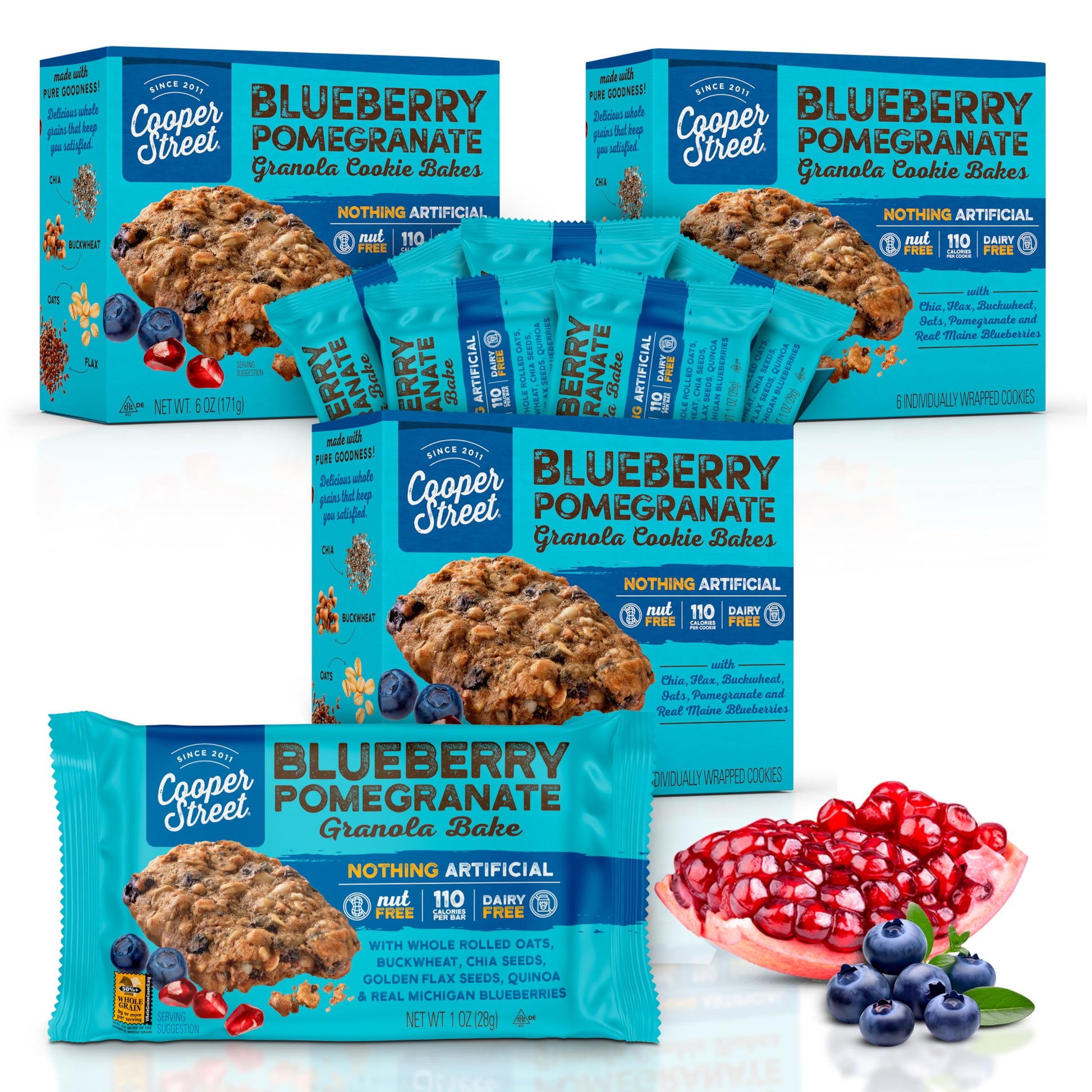 Cooper Street Cookies Chewy Granola Bakes Blueberry Pomegranate, 1 Ounce (1 Ounce (18 Count))