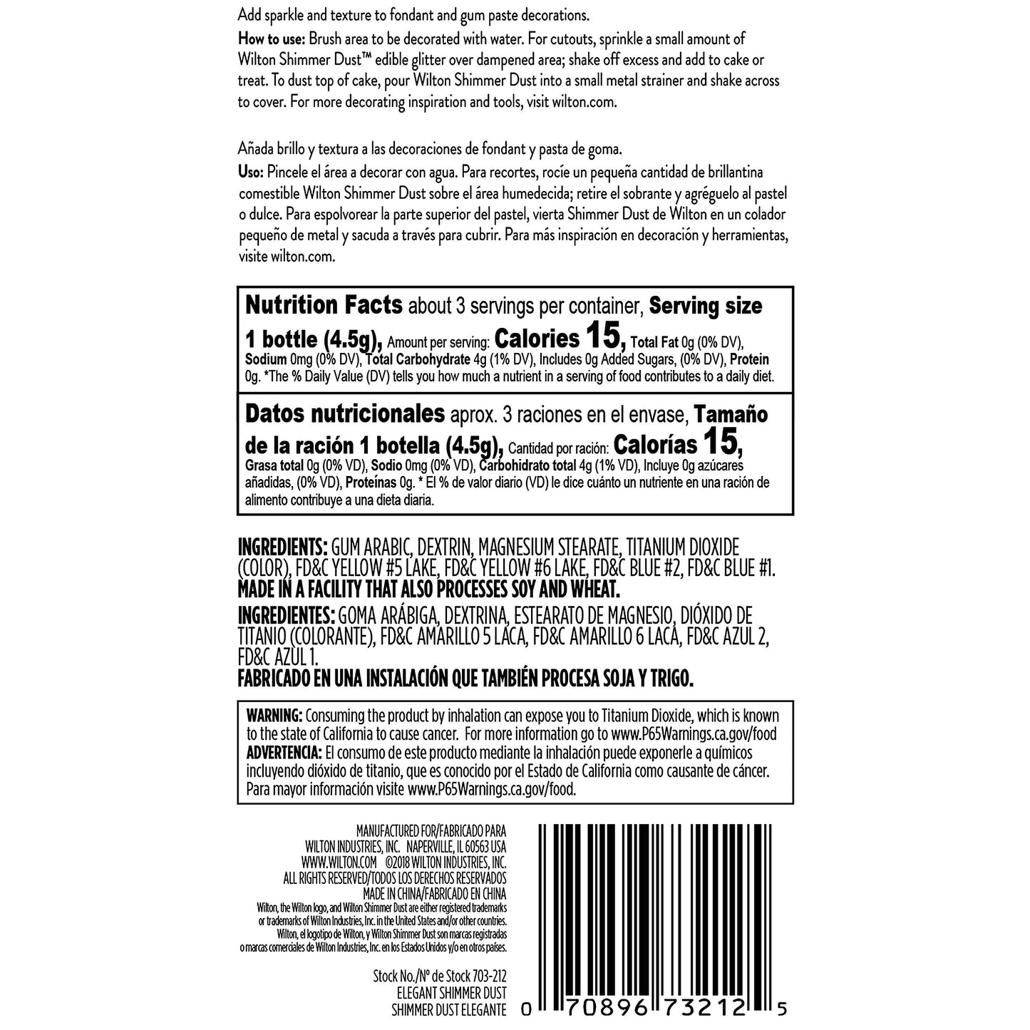 Wilton Edible Glitter Shimmer Dust, Set Of 3