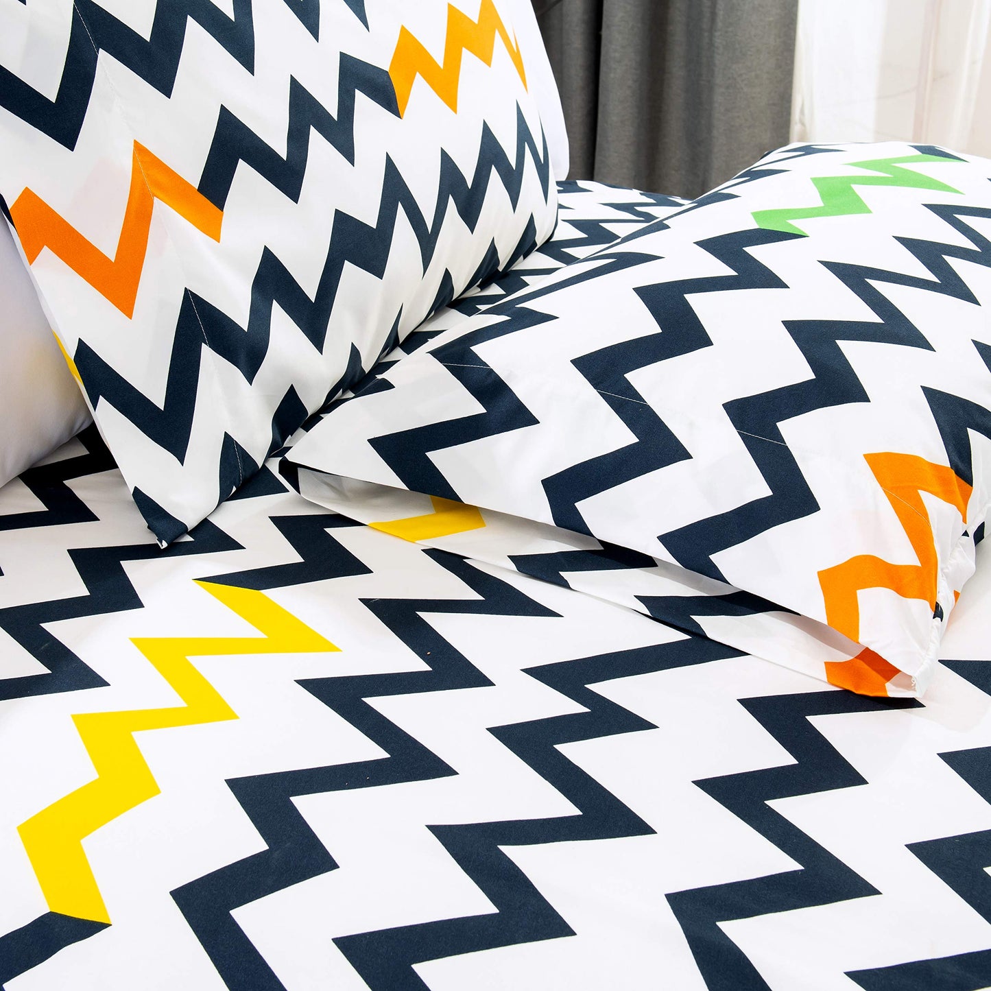 Elegant Comfort Luxury Soft Bed Sheets Chevron Pattern 1500 Thread Count Percale Egyptian Quality Softness Wrinkle And Fade Resi