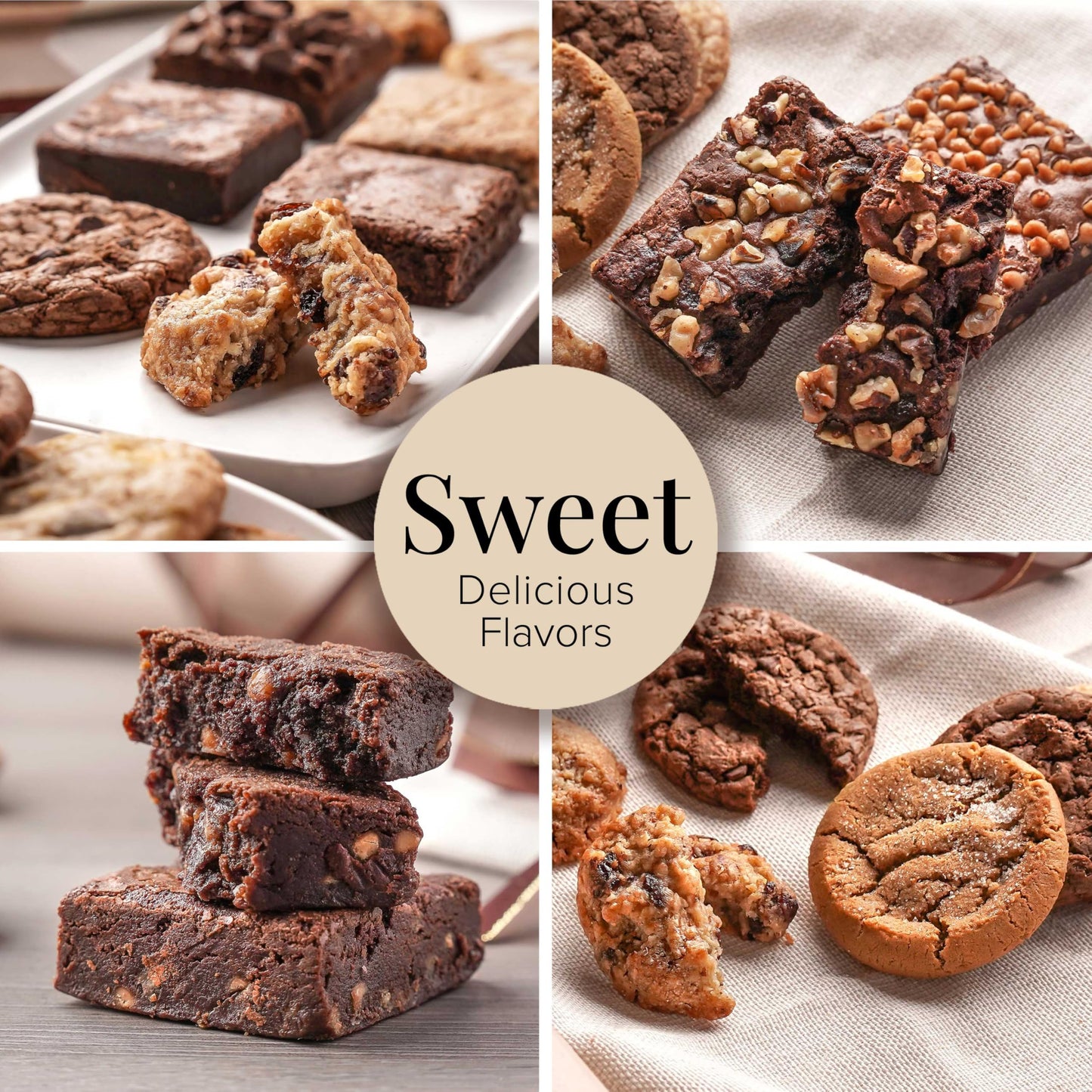 Broadway Basketeers Brownie and Cookie Gift Box, Medium Size, Thank You Color, Ideal for Teachers, Nurses, and Families