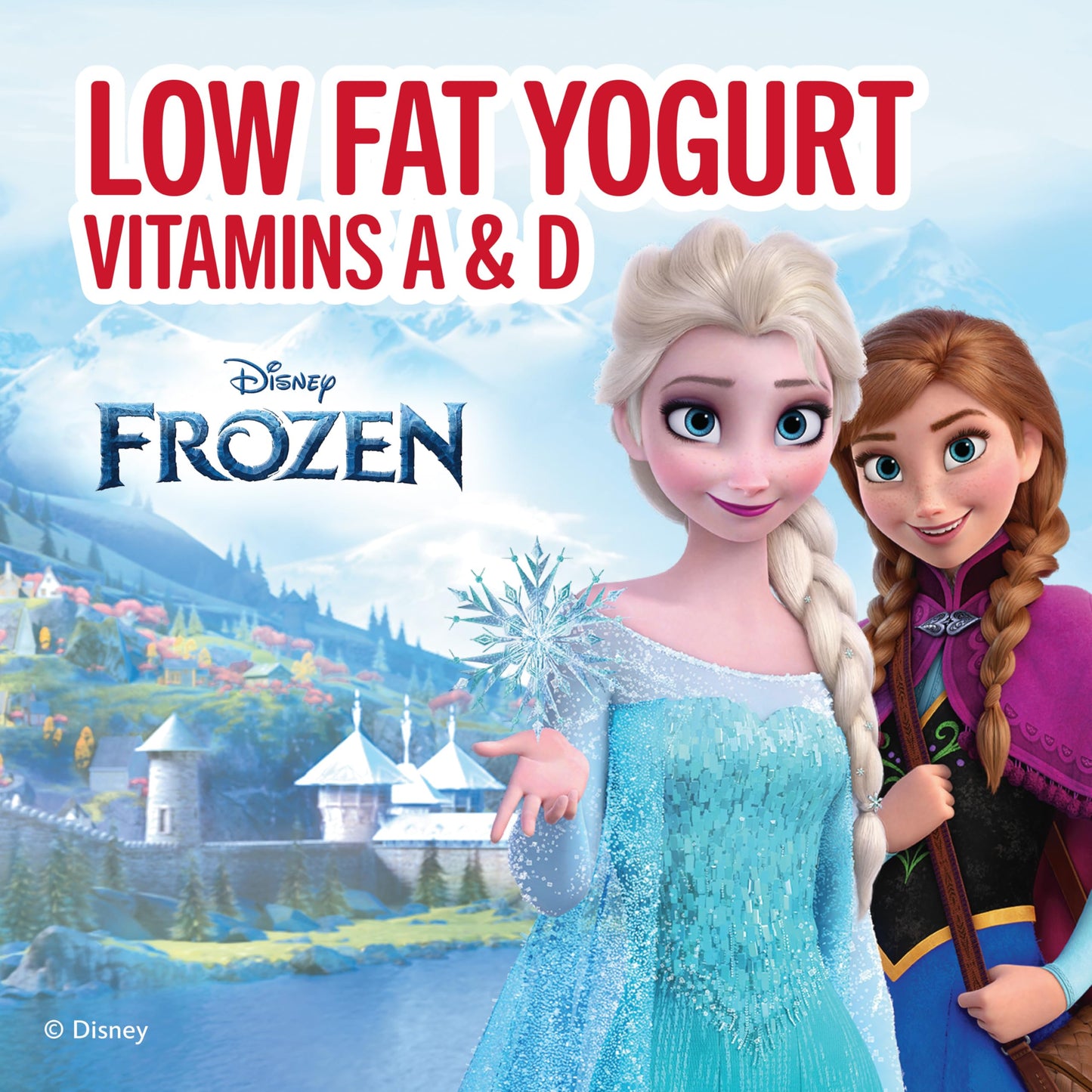 Yoplait Low Fat Kids Yogurt, Disney Frozen Variety Pack, Strawberry and Blueberry, Gluten Free Snacks, 8 Yogurt Cups