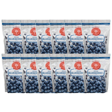 Cherry Bay Orchards - Dried Blueberries - Pack of 12 - 6oz Bags - 100% Domestic, Natural, Kosher Certified, Gluten-Free, and GMO