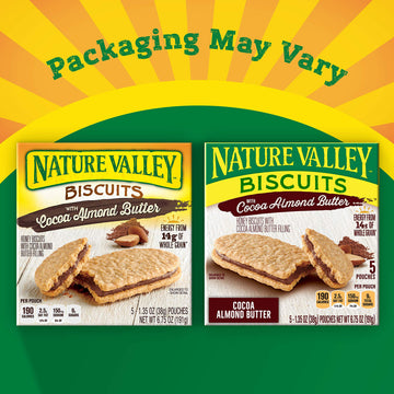 Nature Valley Biscuits With Cocoa Almond Butter Filling, 5 Ct, 6.75 Oz (Pack Of 12)