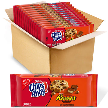 CHIPS AHOY! Chewy Chocolate Chip Cookies with Reese s Peanut Butter Cups, 12 - 9.5 Ounce Packs (Pack of 12)