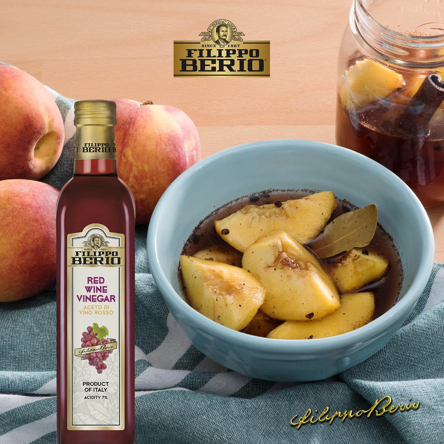 Filippo Berio Red Wine Vinegar, Gluten Free, 16.9 Fl Oz Glass Bottle