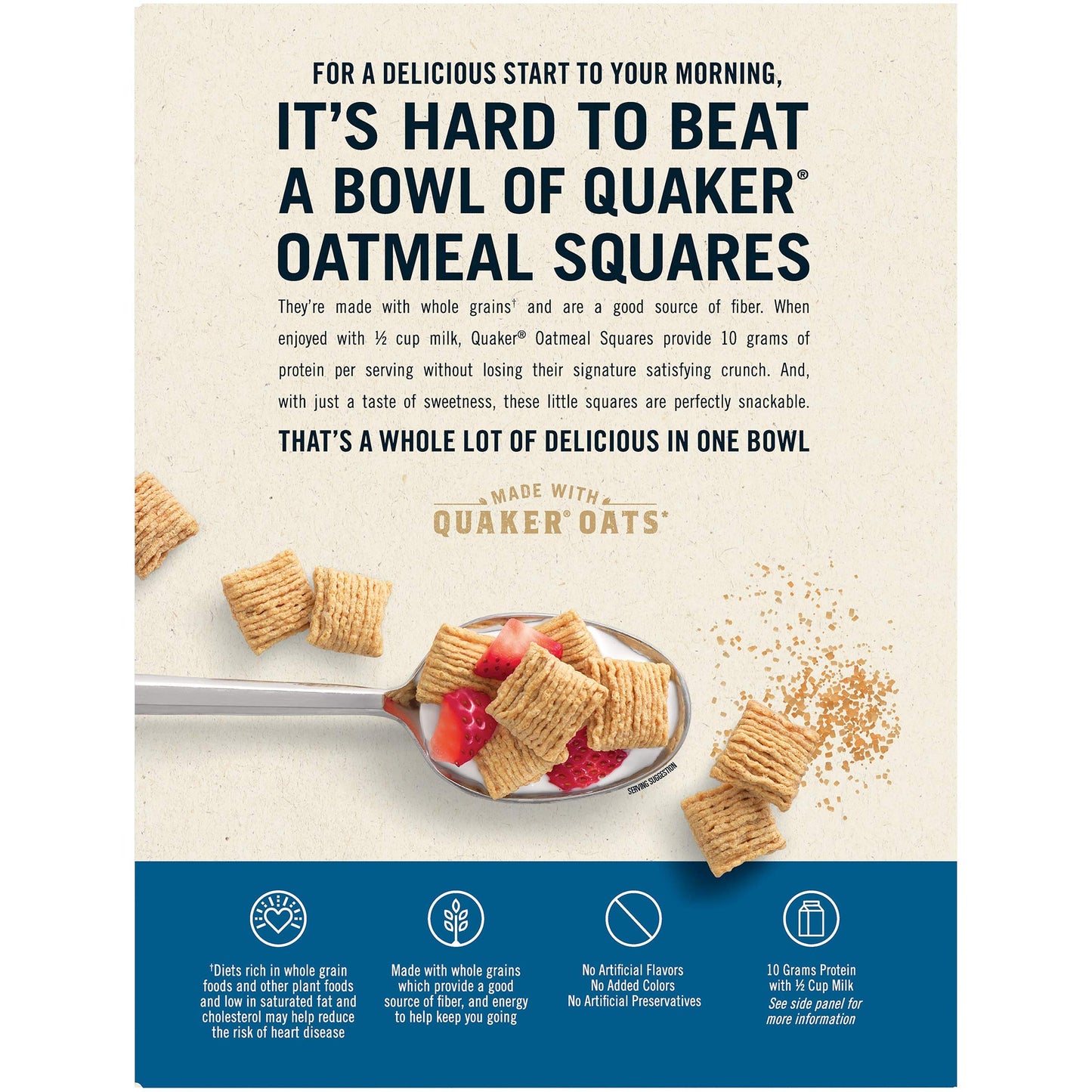 Quaker Oatmeal Squares Breakfast Cereal, Brown Sugar, 21Oz Box