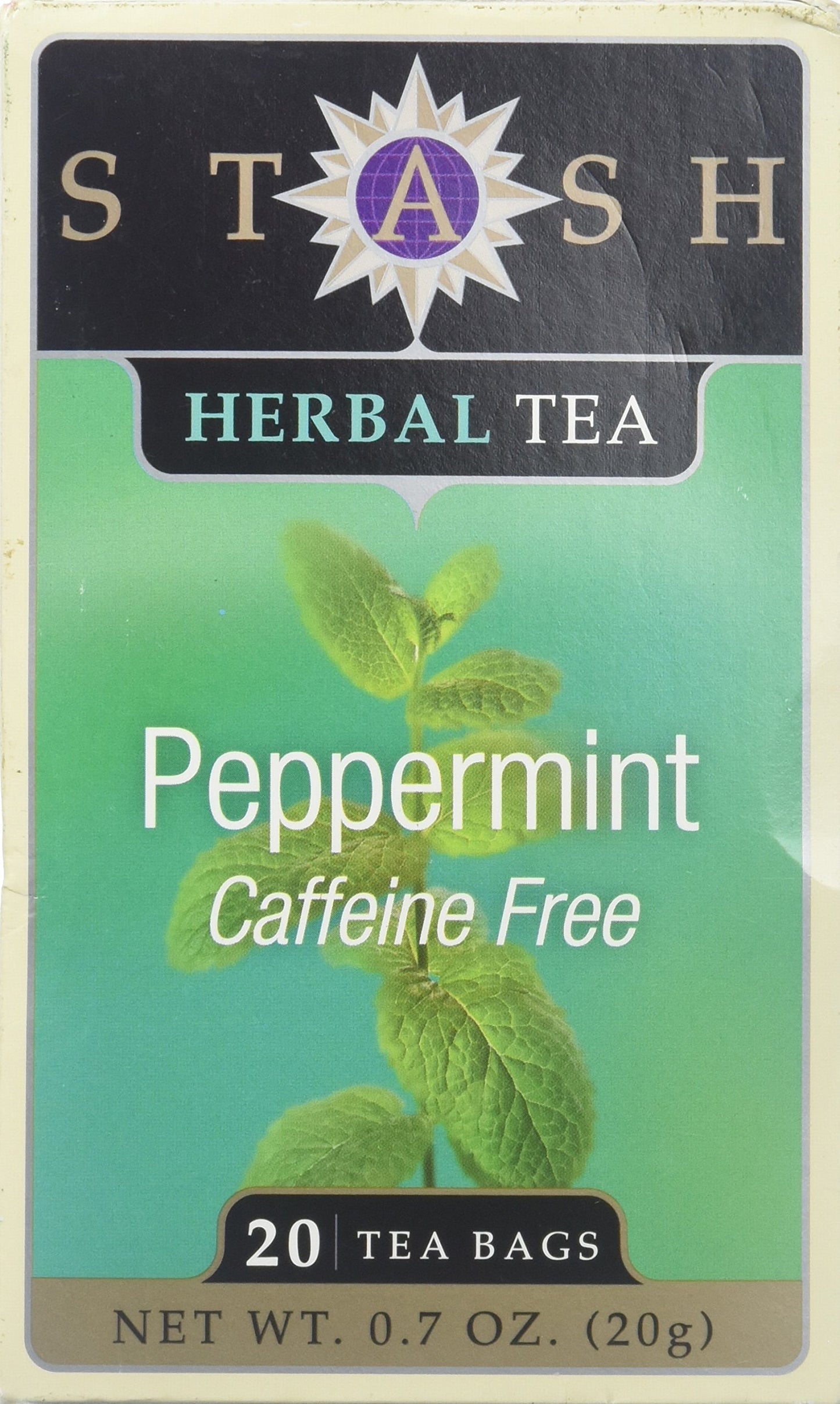 Stash Herbal Peppermint Tea, 20 Bags, Caffeine-Free, Natural Flavor
