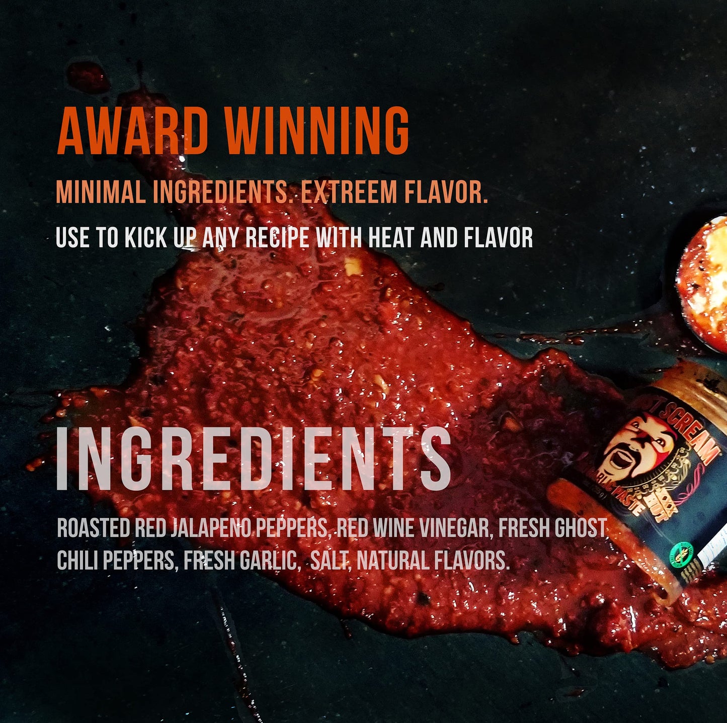 Ghost Scream Hot Sauce - Chili Garlic Paste    (Asian Style Sambal) - Award Winning Recipe (From A World-Renowned Chef) With Fre