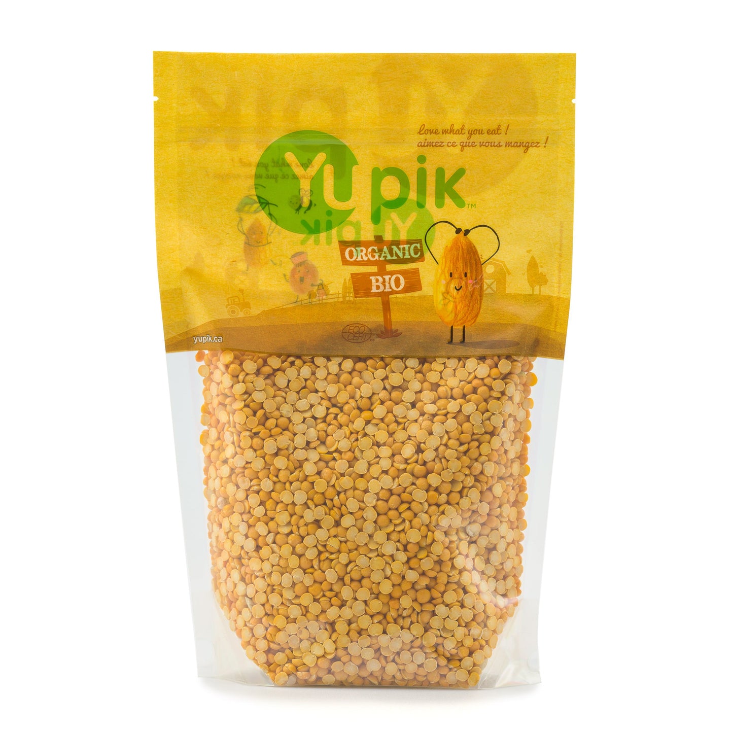 Yupik Peas, Organic Split Yellow, 2.2 lb (Pack of 6)