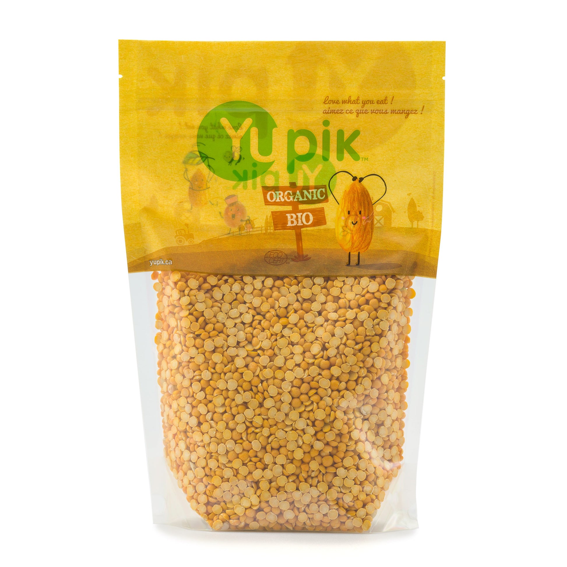 Yupik Peas, Organic Split Yellow, 2.2 lb (Pack of 6)