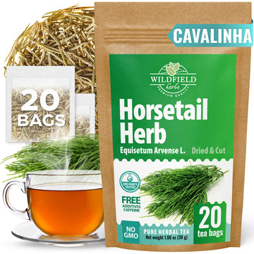 20 Bags Dried Horsetail Herb Tea Shavegrass Cola De Caballo Hierba Cavalinha Tea (Equisetum Arvense) - 20 Count 1.5 g Bags Horse