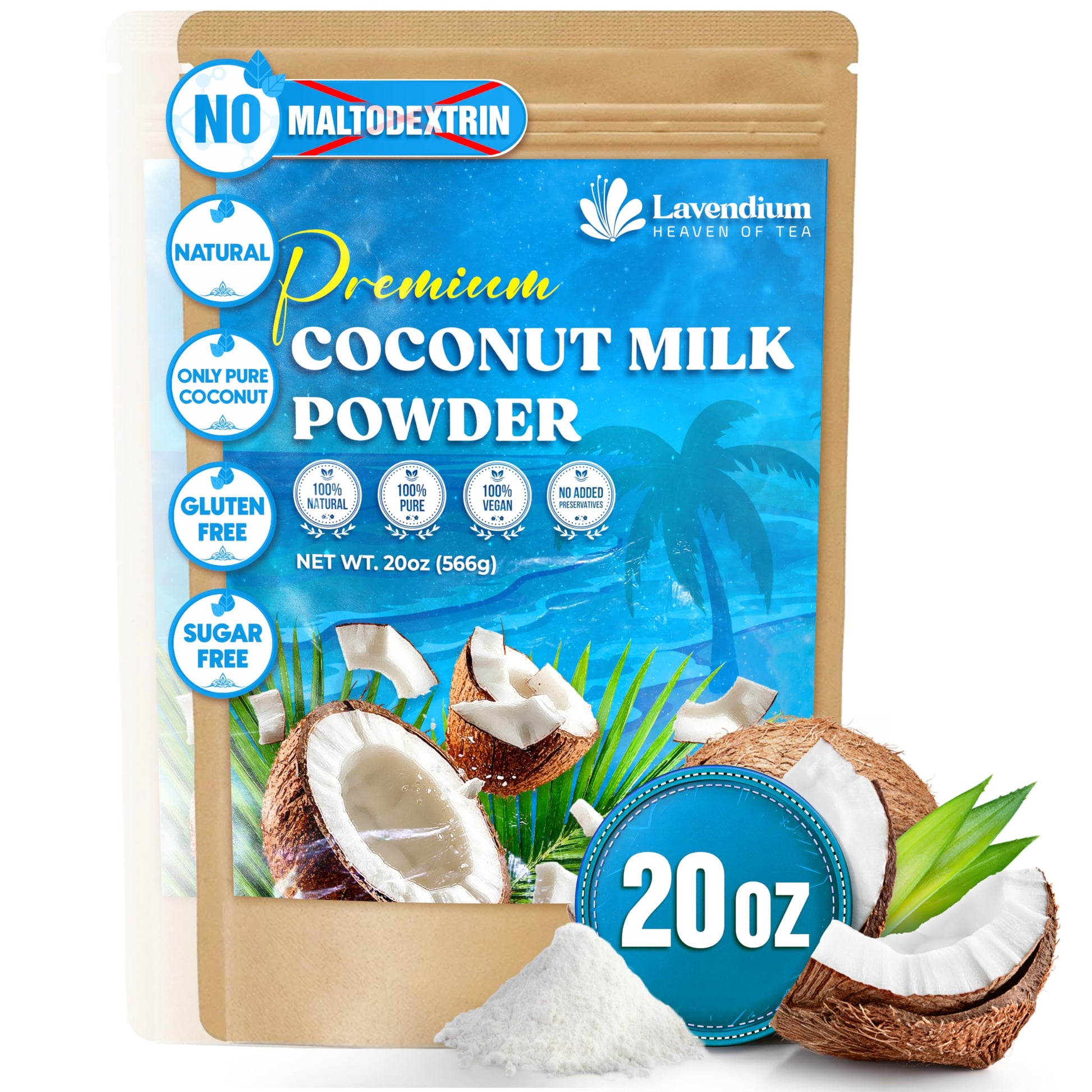 Lavendium Coconut Milk Powder, 100% Natural, Unsweetened, 20 oz