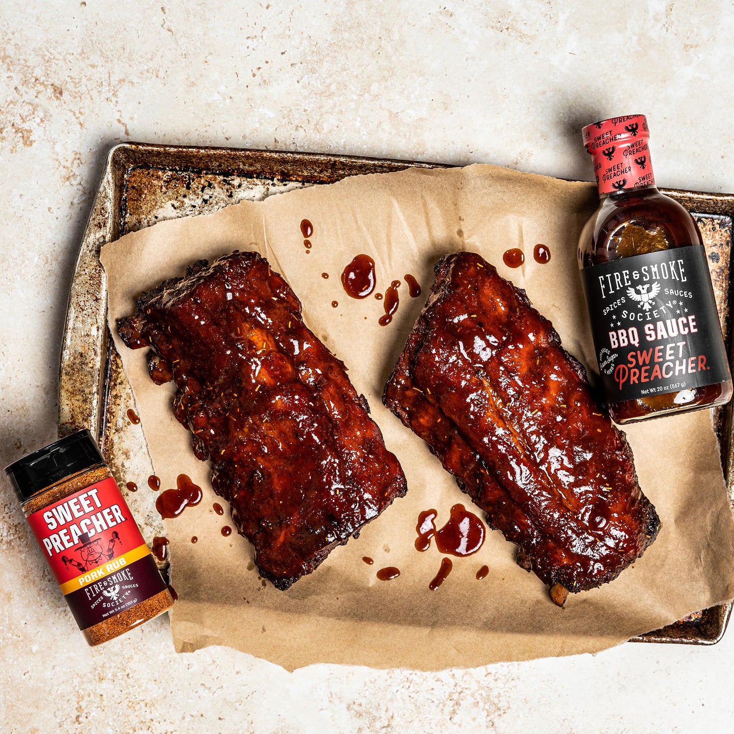 Fire & Smoke Society BBQ Rub - Sweet Preacher - Pork, Poultry, Beef Seasoning - 5.4 oz