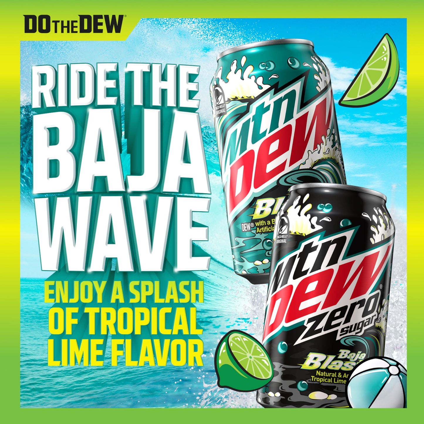Mountain Dew Baja Blast Zero Sugar 12oz 12pk