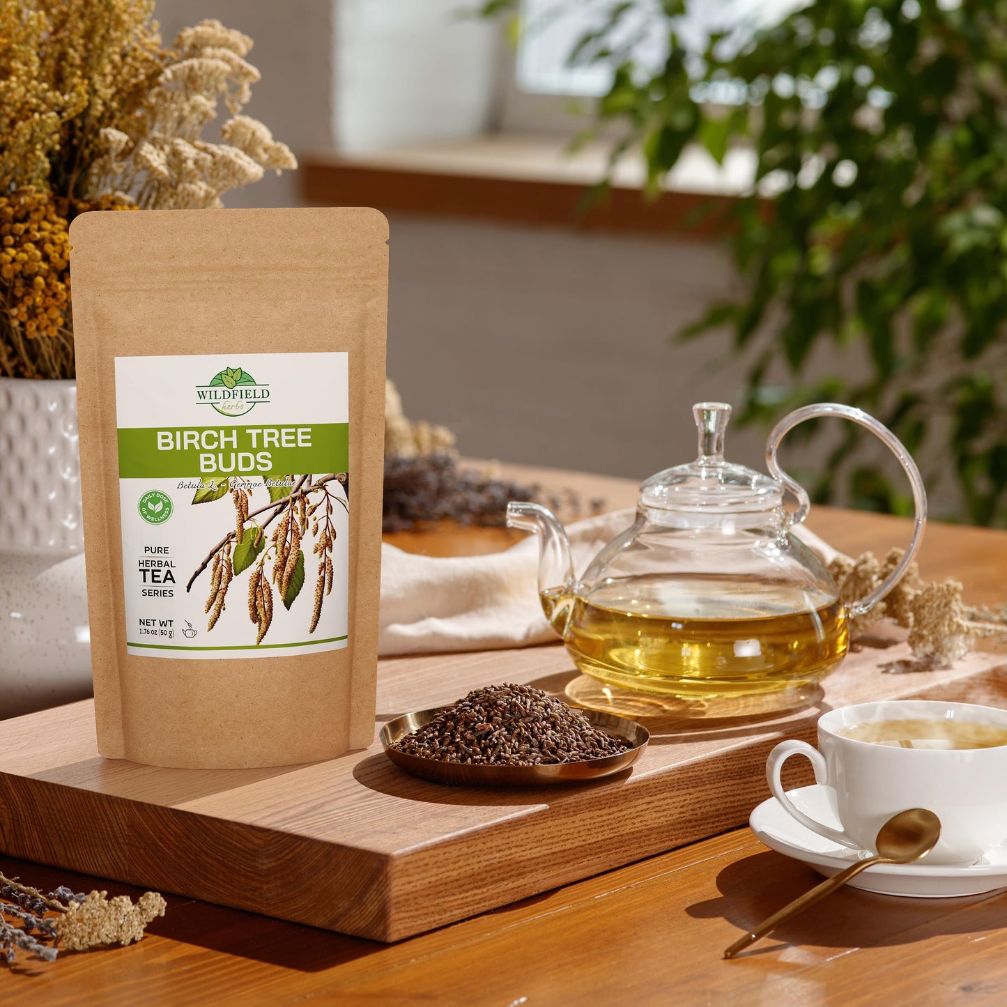 1.8 Oz. Birch Dried Birch Tree Buds Herbal Tea (Betulae Gemmae) - 50G Betula Pendula Roth Herb Tea Te De Abedul