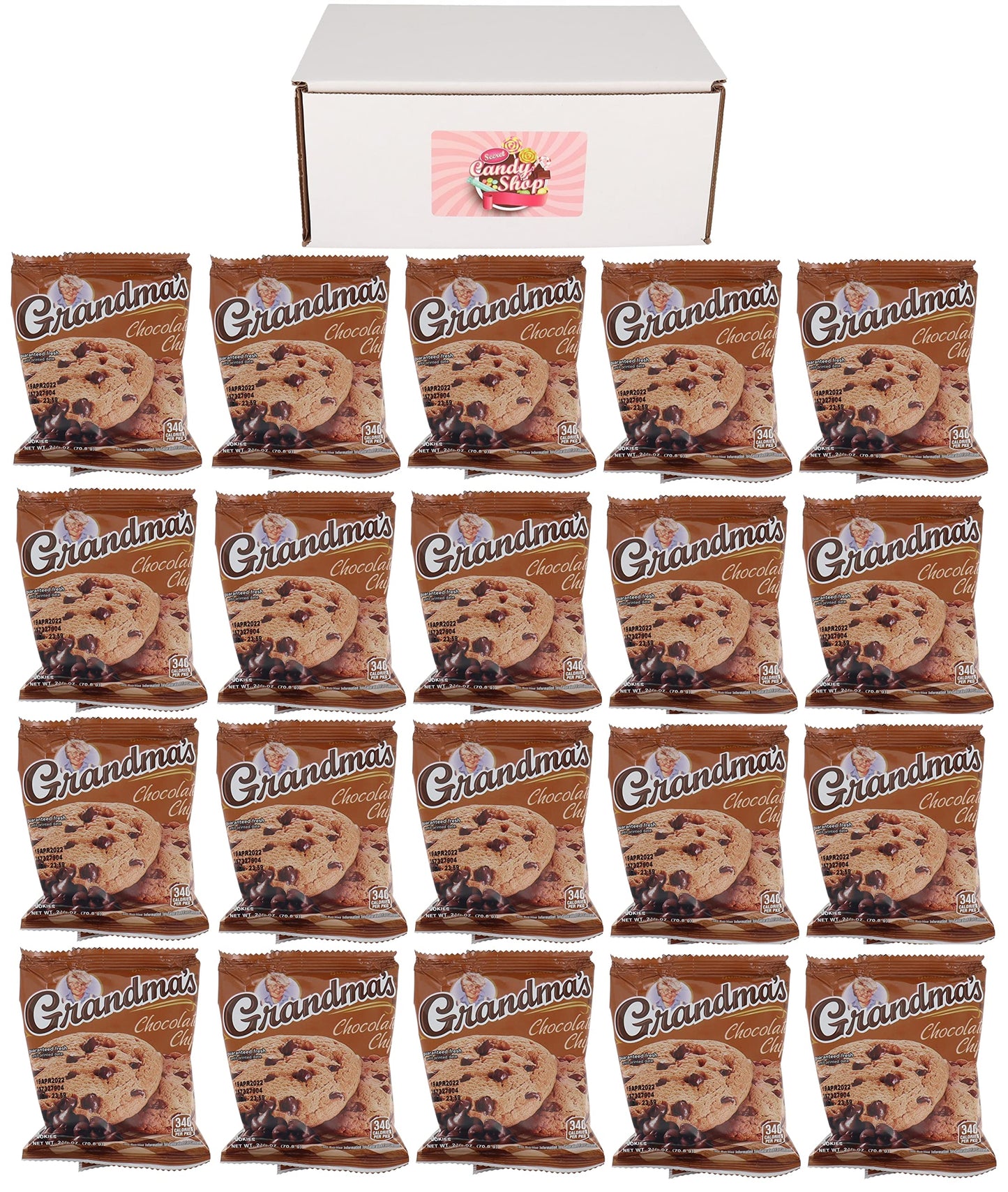 Secret Candy Shop Gift Box For Grandma'S Cookies In Box (Pack Of 20, Total Of 40) (Chocolate Chip)