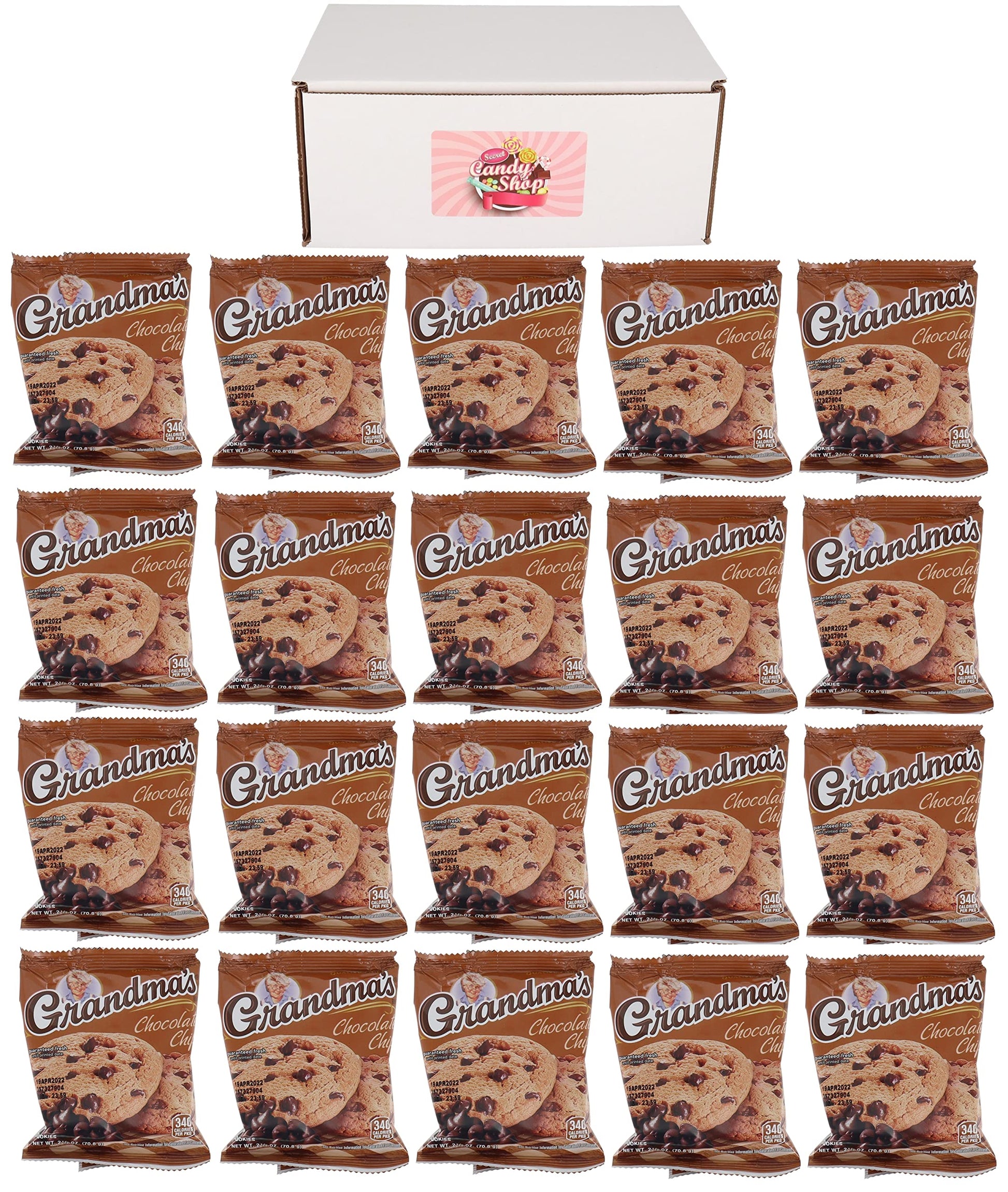 Secret Candy Shop Gift Box For Grandma'S Cookies In Box (Pack Of 20, Total Of 40) (Chocolate Chip)