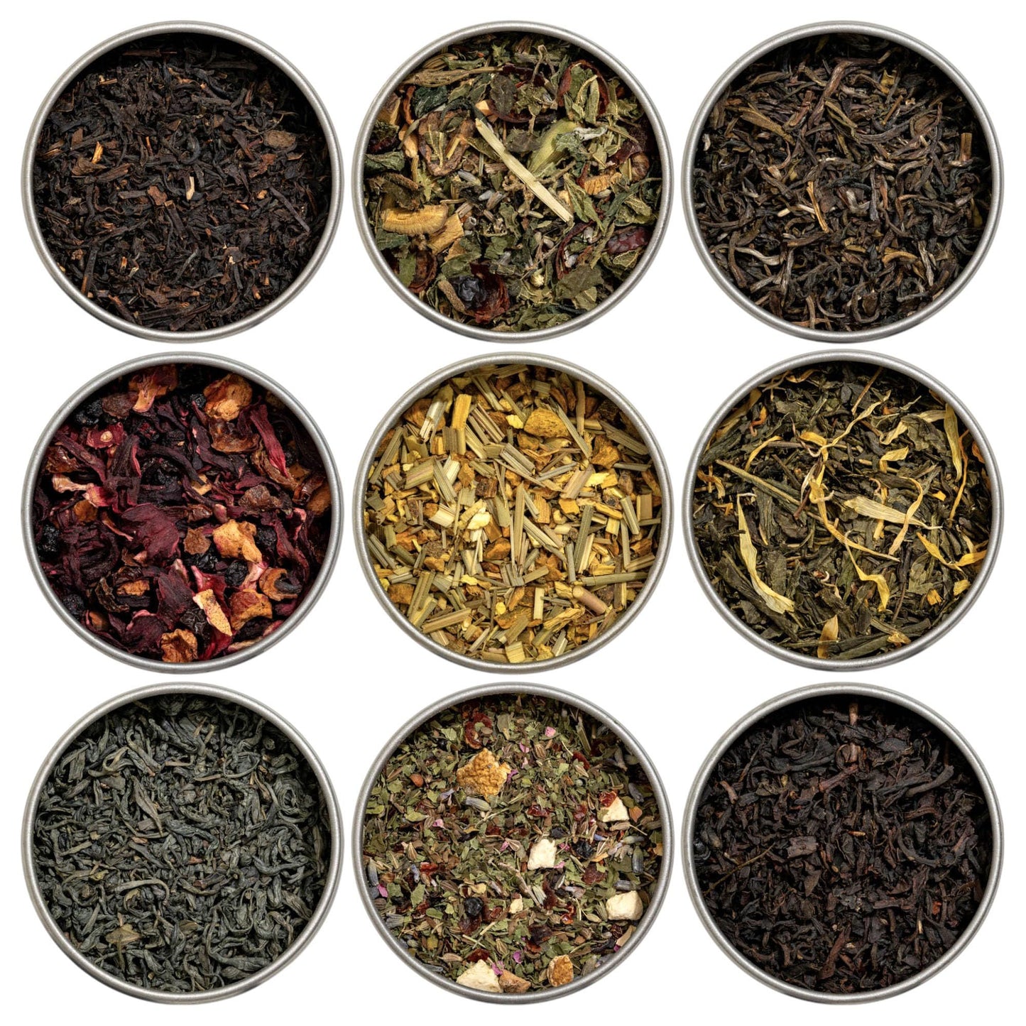 Heavenly Tea Leaves Organic Tea Sampler Set - 9 Assorted Teas (Black, Green, Herbal) - 90 Servings, Naturally Caffeinated & Caffeine Free