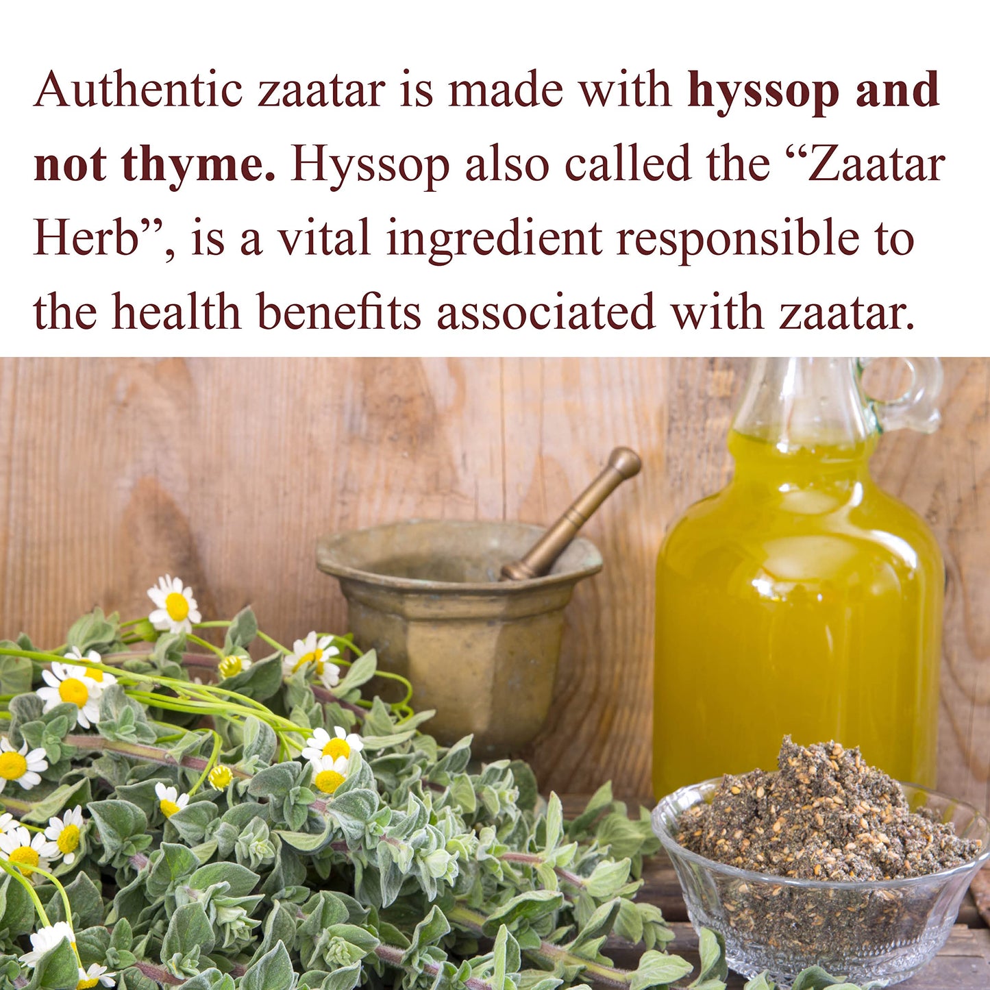 The Spice Way - Traditional Lebanese Zaatar With Hyssop | 6 Oz | (No Thyme That Is Used As An Hyssop Substitute) Freshly Grown S