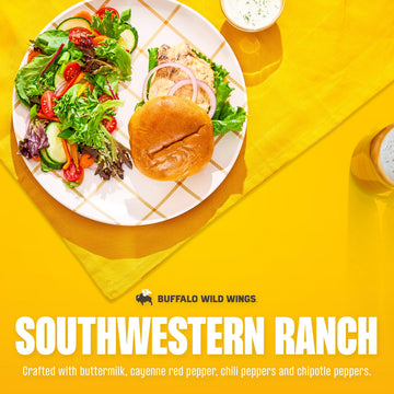 Buffalo Wild Wings Southwestern Ranch Sauce, 12 fl. oz., Made with Buttermilk and Chipotle Peppers, Perfect Dipping Sauce, Salad