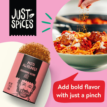 Just Spices Pasta Allrounder Mediterranean Spice Mix, 1.76 OZ, Ideal for Pasta Dishes