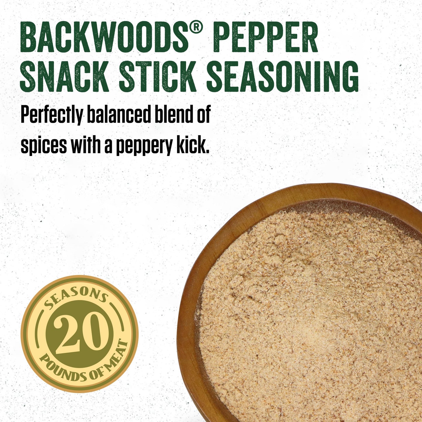LEM Backwoods Pepper Snack Stick Seasoning Kit, Seasons 20 lbs, 1 lb Package, Includes Pre-Measured Cure Packet