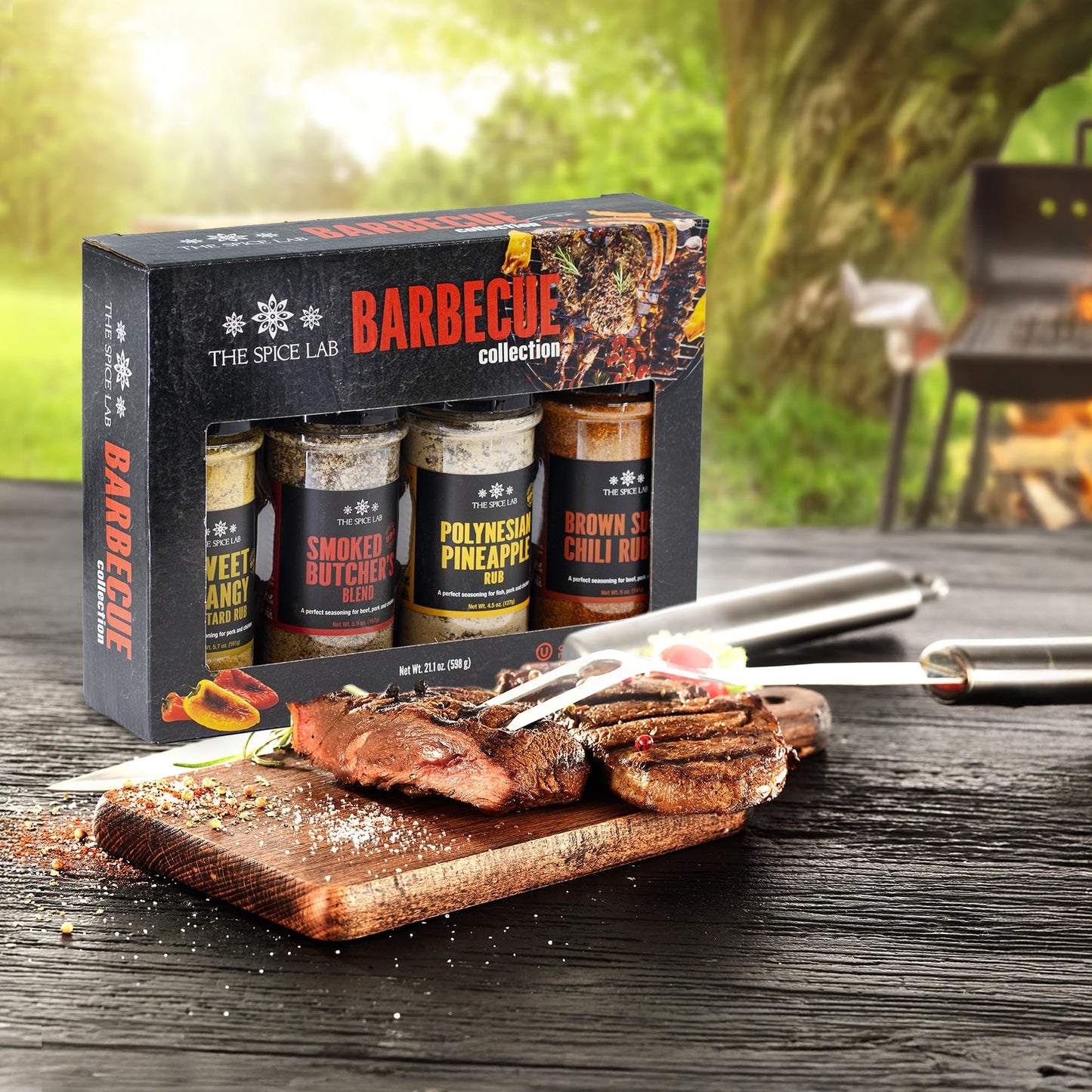 The Spice Lab Barbecue Gift Set - Gourmet Grilling Seasoning Collection, 4 Ounce (Pack of 4)